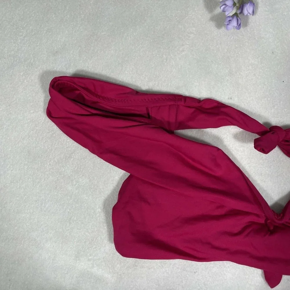 NWD $68 Becca Socialite Off Shoulder Bikini Top Raspberry [‎ Medium ] #3848
